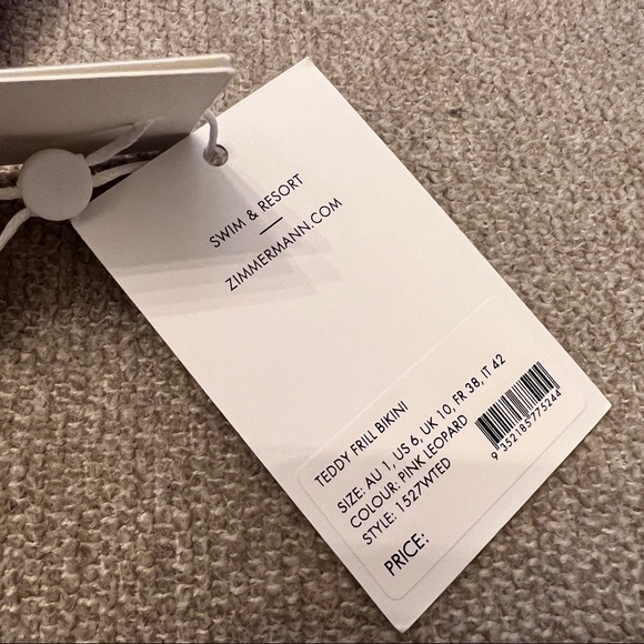 Zimmermann Teddy Frill Pink Leopard Bikini Bottom NWT Size 4/6 - Picture 8 of 13